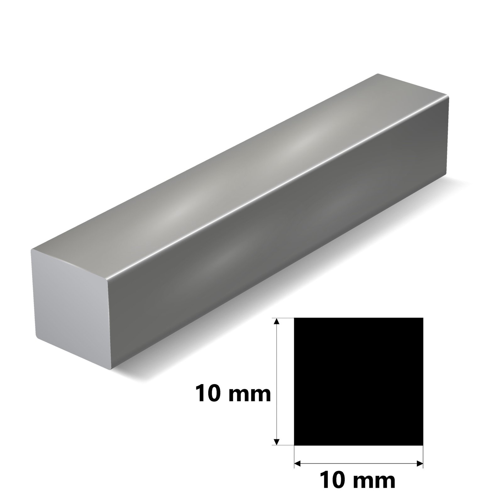 Alüminyum Kare Çubuk 10x10 mm