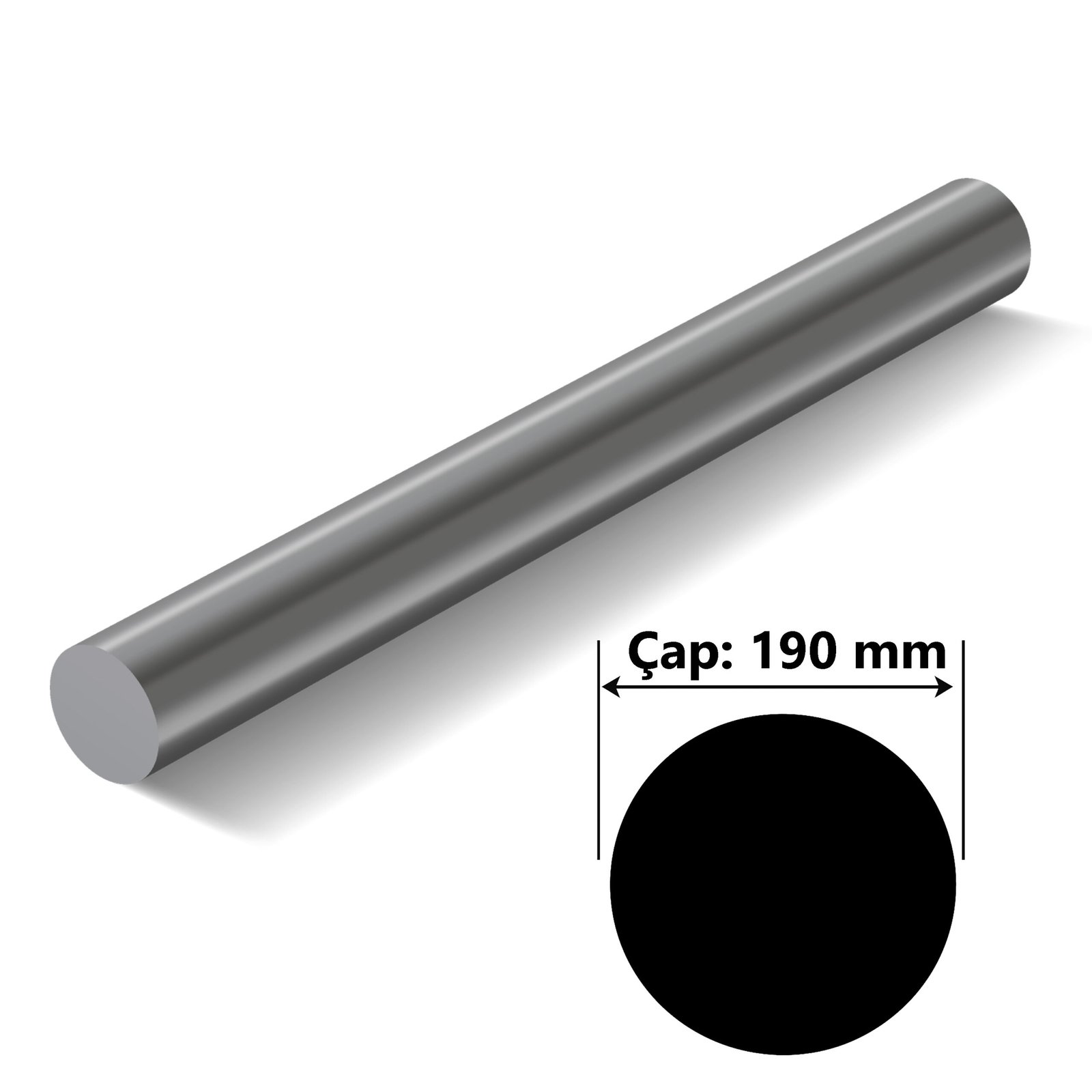 Paslanmaz Çelik Çubuk Çap 190 mm
