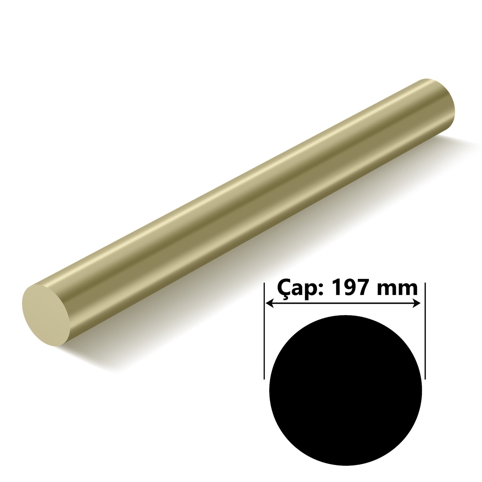 Pirinç Çubuk Çap 197 mm