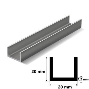 Alüminyum U Profil 20x20x1,2 mm