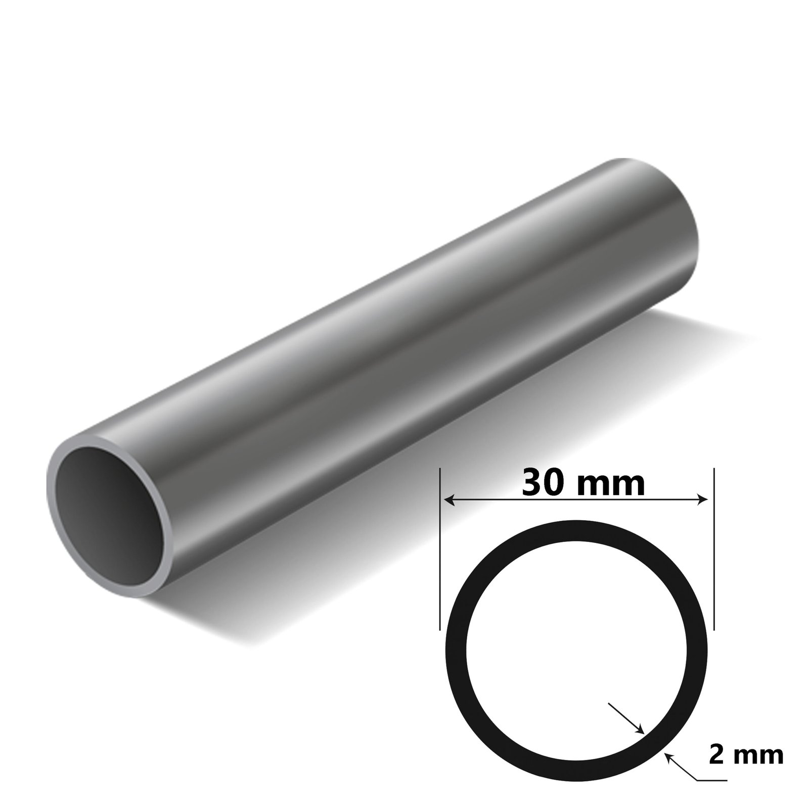 Paslanmaz Çelik Boru Çap 30 mm Et Kalınlığı 2 mm