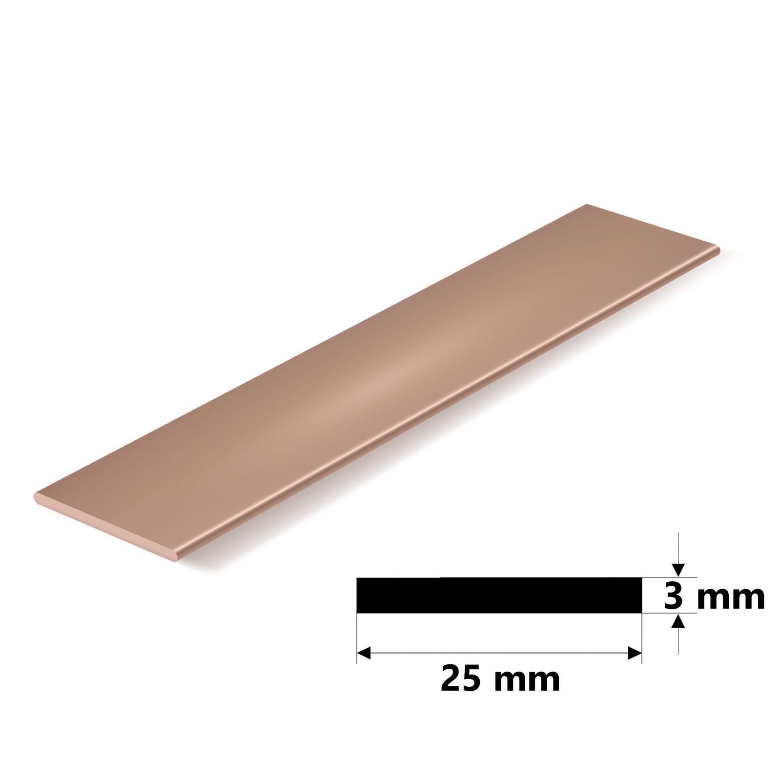 Bakır Lama 3x25 mm