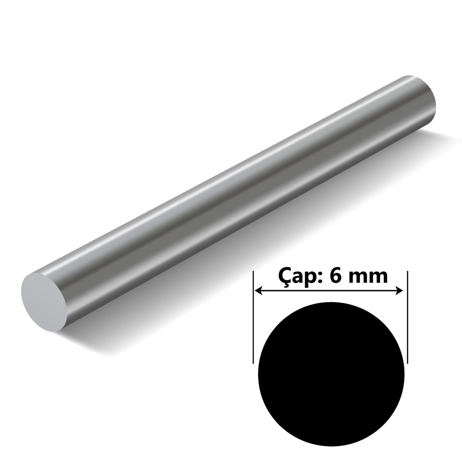 Alüminyum Çubuk Çap 6 mm