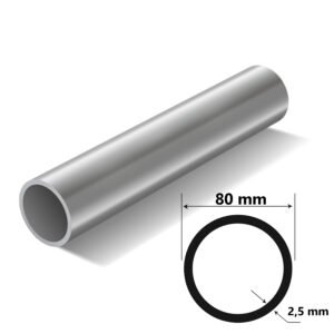 Alüminyum Boru Profili Dış Çap 80 mm Et Kalınlığı 2,5 mm