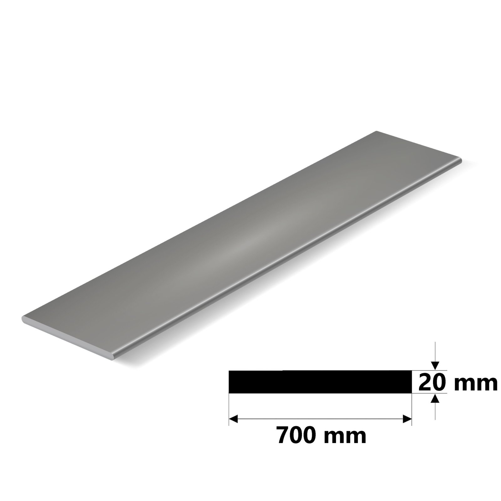 Paslanmaz Çelik Lama 20x700 mm