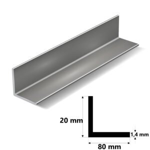 Alüminyum Köşebent 20x80x1,4 mm