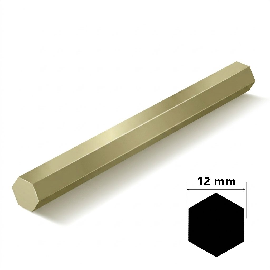Pirinç Altıköşe / Altıgen Çubuk 12mm