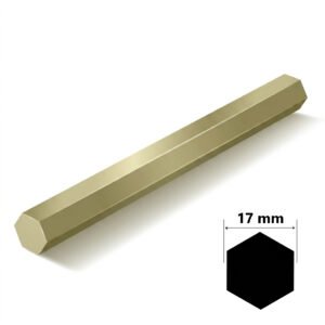 Pirinç Altıköşe / Altıgen Çubuk 17mm