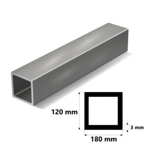 Alüminyum Kutu Profil 120x180x3mm