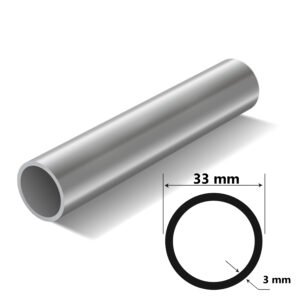 Alüminyum Boru Profili Dış Çap 33 mm Et Kalınlığı 3 mm