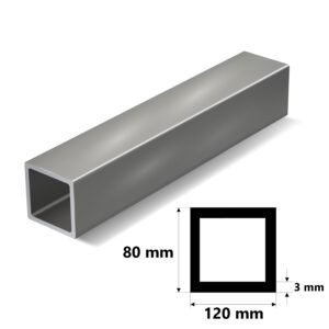 Alüminyum Kutu Profil 80x120x3mm