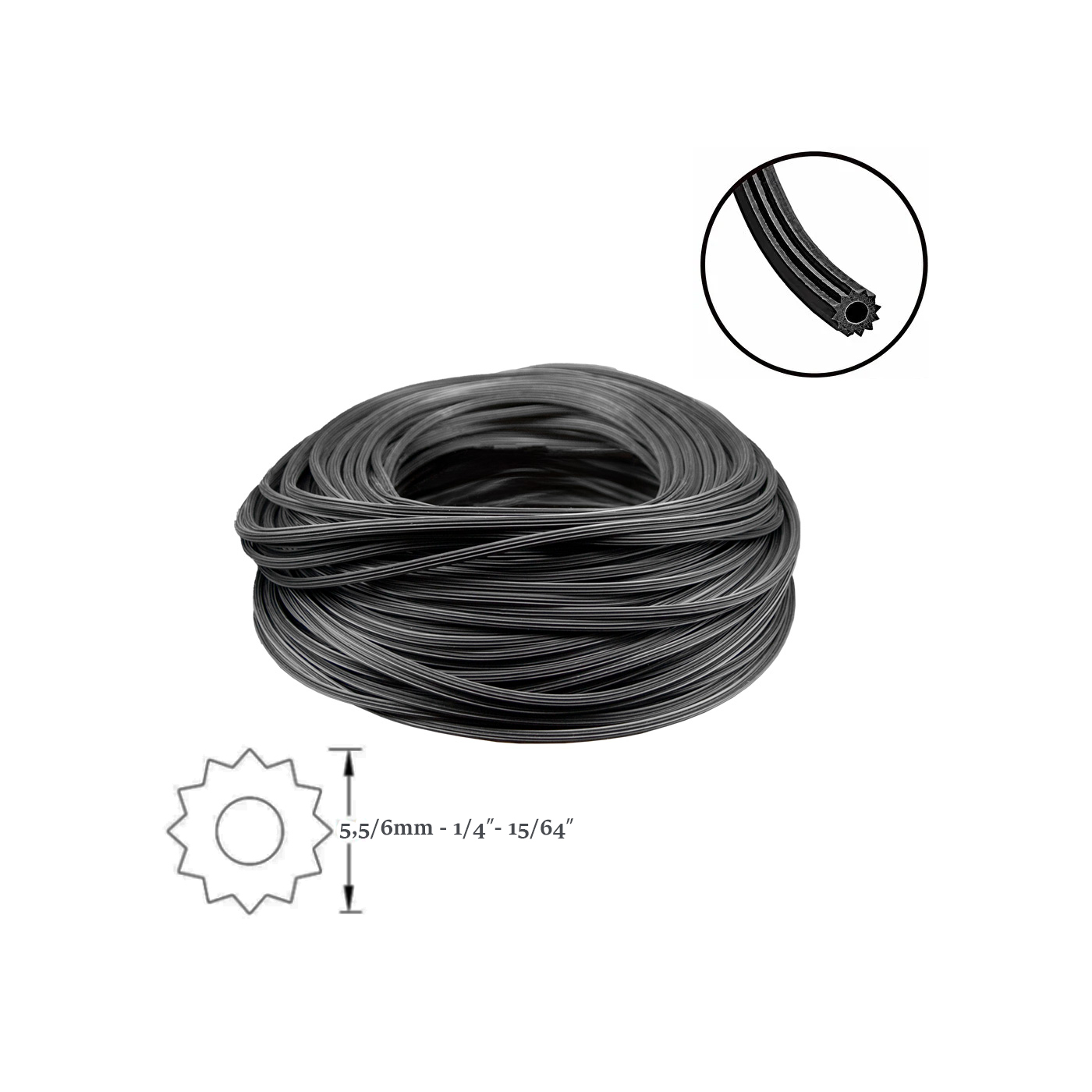 Pencere Sineklik Fitili – 5-6 mm - 30 Metre Uzunluk - Siyah Sineklik Sabitleme Fitili – Sineklik Tamir Fitili - Görsel 2